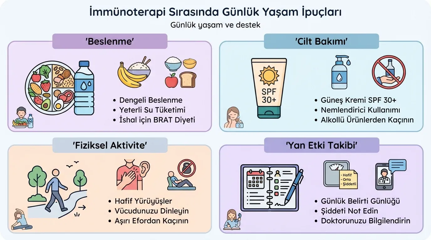 İmmünoterapide Günlük Yaşam görsel özeti
