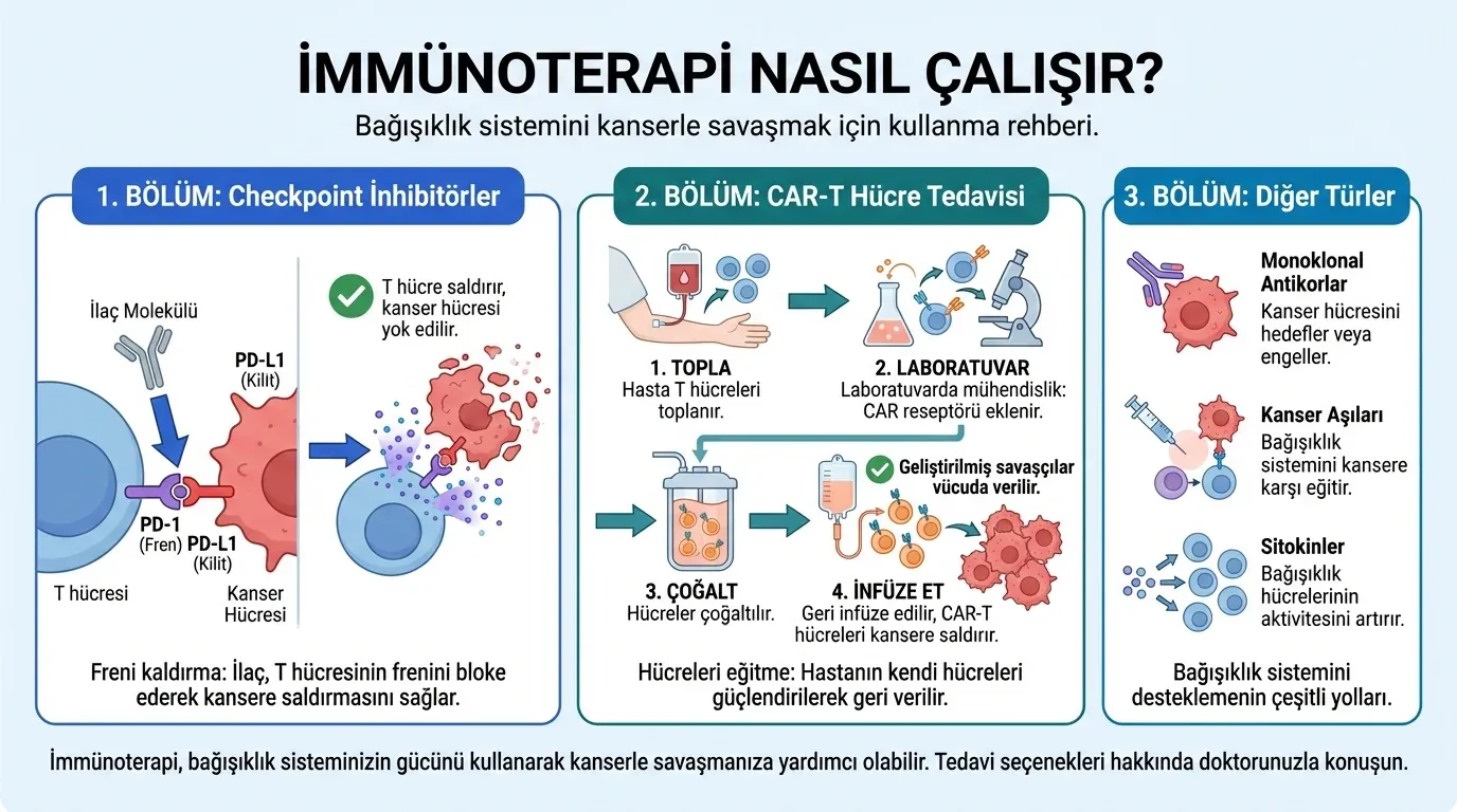 İmmünoterapi Nedir, Nasıl Çalışır? görsel özeti