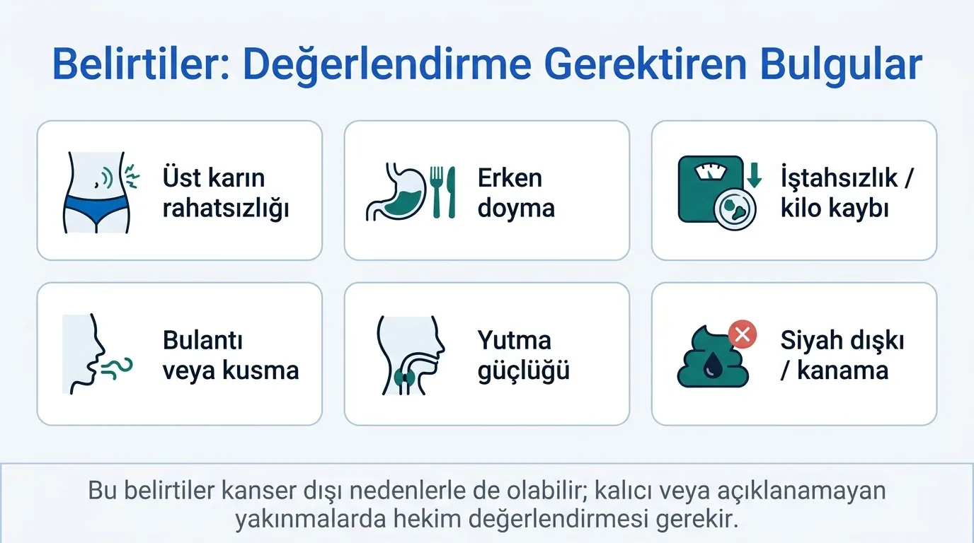 Mide Kanseri Belirtileri görsel özeti