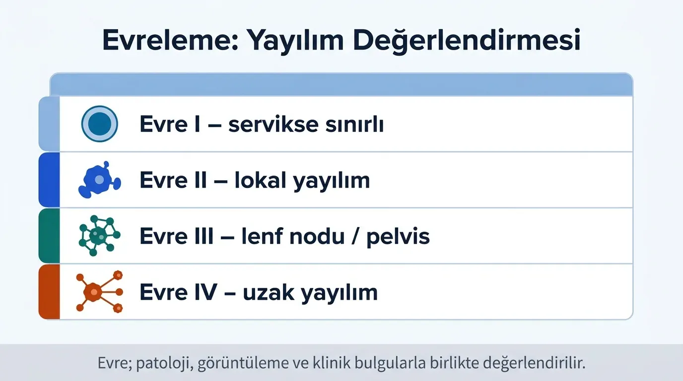 Serviks Kanseri Tanı ve Evreleme görsel özeti